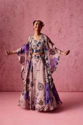 SHELL PRINT LEHANGA SET